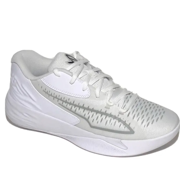 Puma Stewie 1, white, grey, silver, basketball shoes, sneakers, M 10.5 / W 12 - Picture 2 of 3